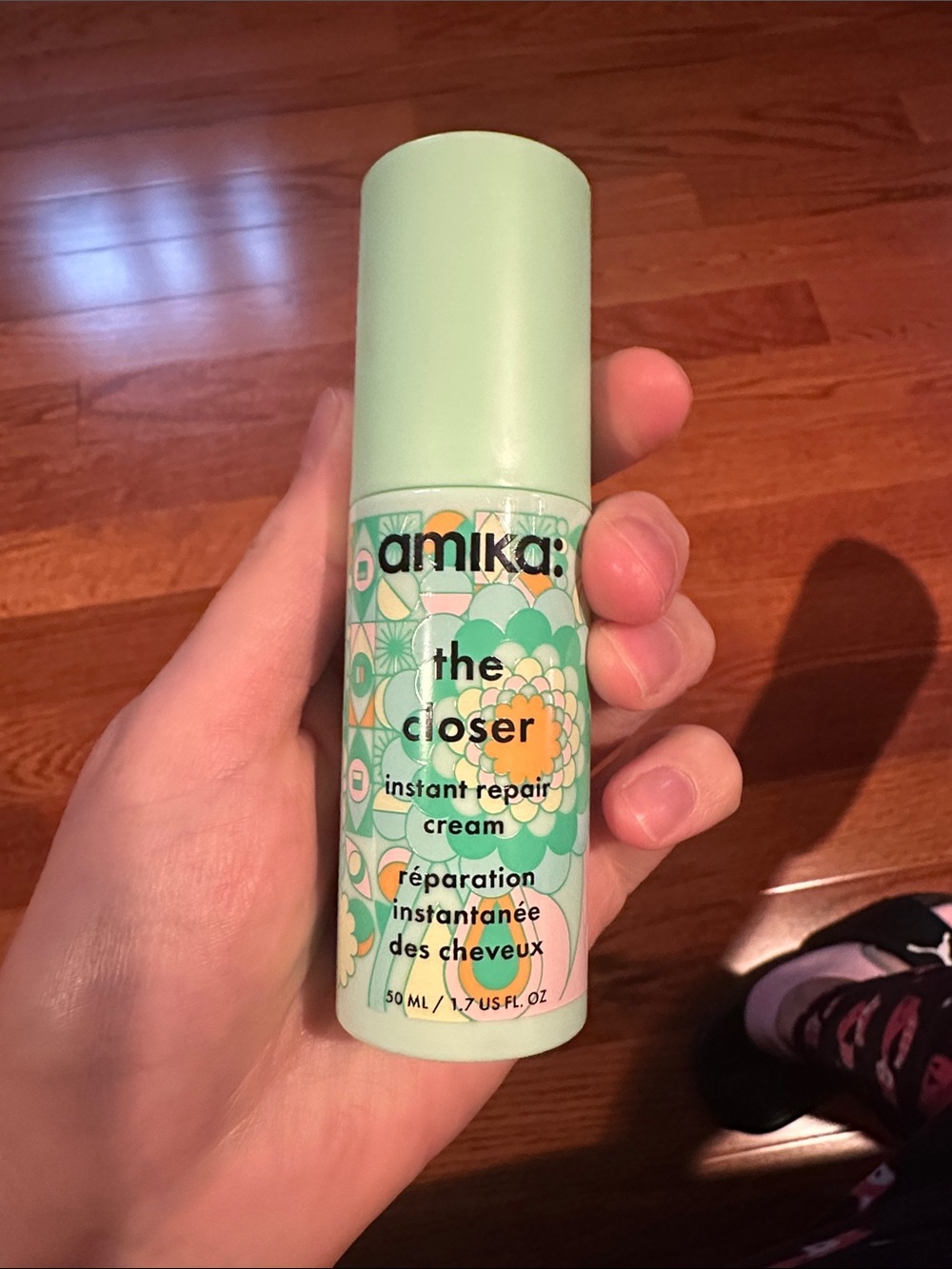 amika The Closer Instant Repair Cream - Mint Green and Peach Floral